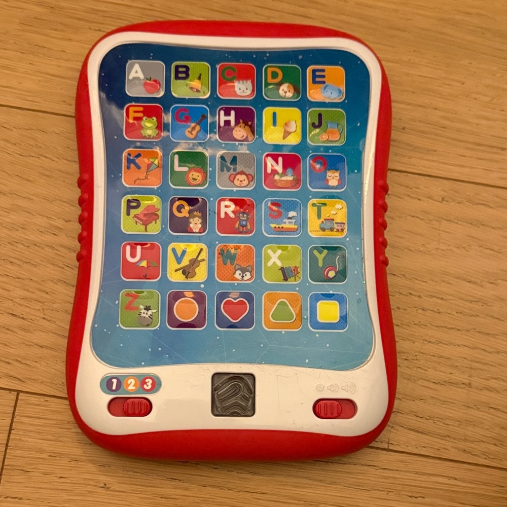 Vibrant Red and Blue Kids Learning Pad